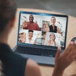 Video conference call, online meeting and business employees working from home worldwide.